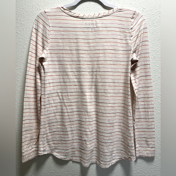 Loft Vintage Soft Striped Shirt Cotton Long Sleeve Tee Lightweight White XS - Picture 2 of 7